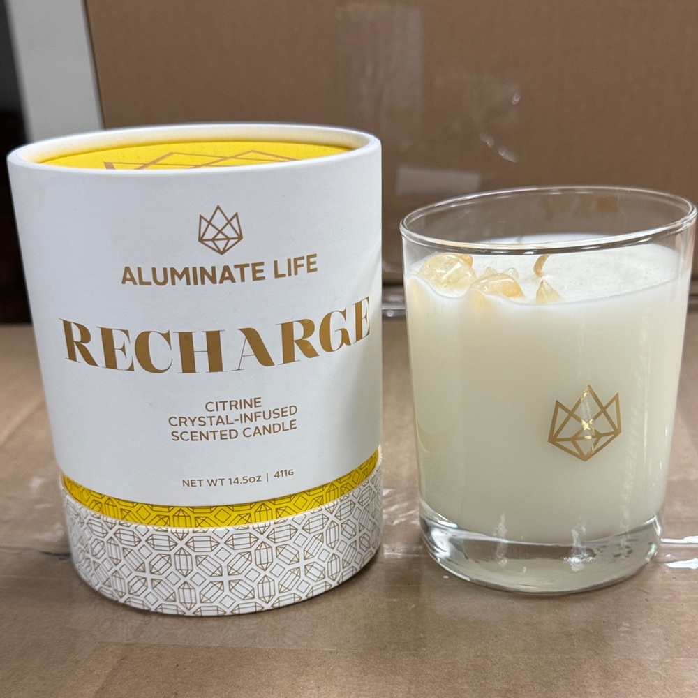 Recharge Citrine Crystal-Infused Scented Candle